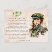 水の色アイルランド彼女は詩セントパトリックの日 シーズンポストカード (正面)