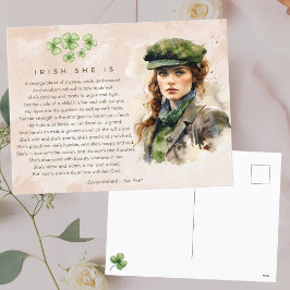 水の色アイルランド彼女は詩セントパトリックの日 シーズンポストカード