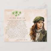 水の色アイルランド彼女は詩セントパトリックの日 シーズンポストカード (正面)