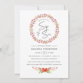 水の色アクアレルワイルドフラワーシップと参照 招待状 (正面)