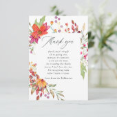 水の色アクアレルワイルドフラワーベビーシャワー サンキューカード (スタンド正面)