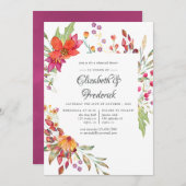 水の色アクアレルワイルドフラワーリハーサルディナー 招待状 (正面/裏面)