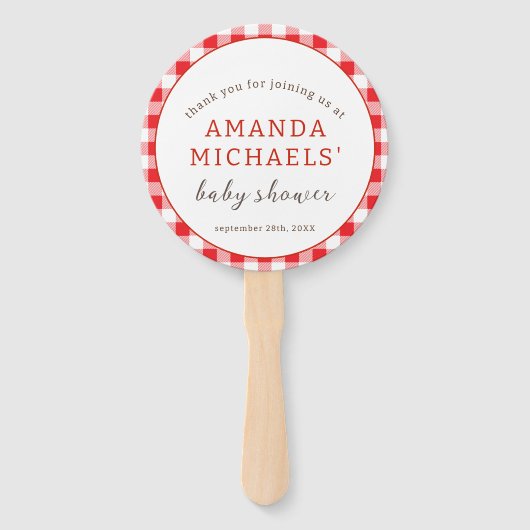 水の色アップルの目の秋の赤ちゃんシャワー ハンドファン (裏面)