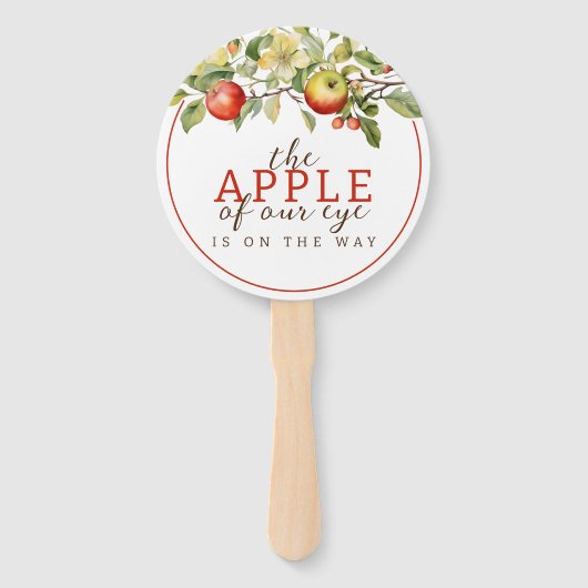 水の色アップルの目の秋の赤ちゃんシャワー ハンドファン (正面)