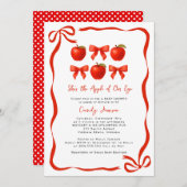 水の色アップルの私たちの目の秋ベビーシャワー 招待状 (正面/裏面)