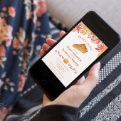 水の色アップルパイ秋の赤ちゃんシャワー 招待状