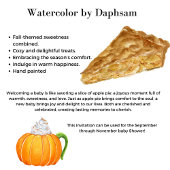 水の色アップルパイ秋の赤ちゃんシャワー 招待状