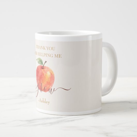 水の色アップル先生 – サンキューギフト ジャンボコーヒーマグカップ (正面右)