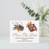 水の色アップルBerriy感謝祭日付を保存 ポストカード (スタンド正面)