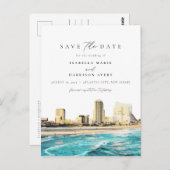 水の色アトランティックシティニュージャージーシティスカイライン ポストカード (正面/裏面)