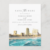 水の色アトランティックシティニュージャージーシティスカイライン ポストカード (正面)