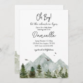 水の色アドベンチャーフォレストベビーシャワー招待状 招待状 (正面/裏面)