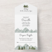 水の色アドベンチャーフォレストベビーシャワー オールインワン招待状 (内側)