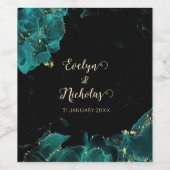 水の色アナスタシアブラックとグリーンワインラベル ワインラベル (シングルラベル)