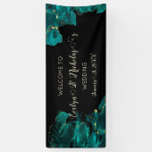 水の色アナスタシアブラックとグリーン結婚ズ 横断幕 (縦)