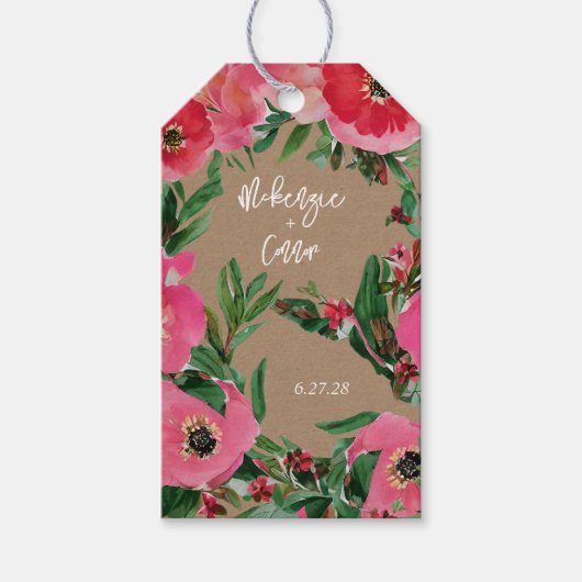 水の色アネモネカルド結婚ストック ギフトタグ (正面)