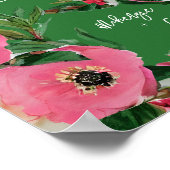 水の色アネモネグリーン結婚の歓迎 ポスター (角)