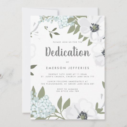 水の色アネモネ献身 招待状 (正面)