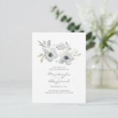 水の色アネモンヴィンテージ植物日付を保存 案内ポストカード (スタンド正面)