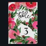 水の色アネモン結婚ズ テーブルナンバー<br><div class="desc">水の色アネモン植物性デザインと黒文字。</div>