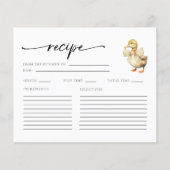 水の色アヒル赤ちゃんシャワーレシピカード (正面)