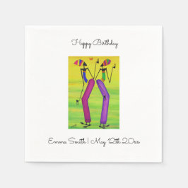 水の色アフリカ美術の喜びと幸せ スタンダードカクテルナプキン