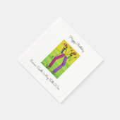 水の色アフリカ美術の喜びと幸せ スタンダードカクテルナプキン (角)