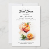 水の色アペロルスピリッツブライダルシャワー招待 招待状 (正面)