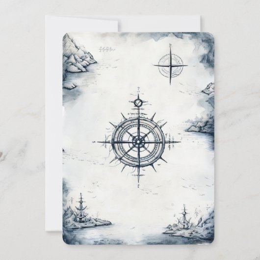 水の色アホイその男の子の赤航海のちゃんシャワー 招待状 (裏面)