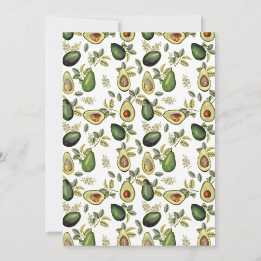 水の色アボカドホーリーグアカモールベビーシャワー 招待状 (裏面)