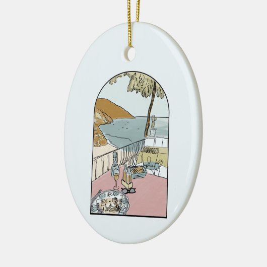 水の色アマカラフルルフィ海岸,イタリア セラミックオーナメント (左)