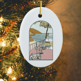 水の色アマカラフルルフィ海岸,イタリア セラミックオーナメント