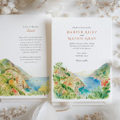 水の色アマルフィコーストイタリア宛先ウェディング 招待状