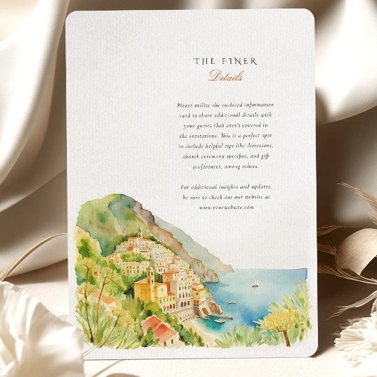 水の色アマルフィコーストイタリア宛先ウェディング 招待状