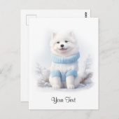 水の色アメリカのエスキモー子犬ペルソナライズポー ポストカード (正面/裏面)