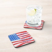 水の色アメリカ国旗の土地の無料 コースター (右側)