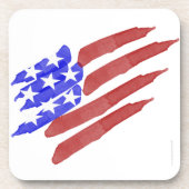 水の色アメリカ国旗の愛国的コースターセット コースター (正面)
