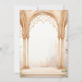 水の色アラビアンラティスアーチムスリム結婚ズ 招待状 (裏面)