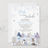 水の色アルティックベビーその冷たい屋外ベビーシャワー 招待状 (正面)