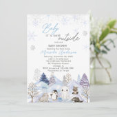 水の色アルティックベビーその冷たい屋外ベビーシャワー 招待状 (スタンド正面)