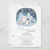 水の色アルティックベビーその冷たい屋外ベビーシャワー 招待状 (正面)