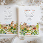 水の色アルハンブラスペイン宛先ウェディング 招待状