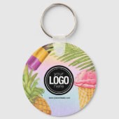 水の色アートをカスタマイズしたアイスクリームテーマ キーホルダー (裏面)