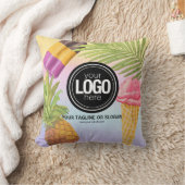 水の色アートをカスタマイズしたアイスクリームテーマ クッション (ブランケット)