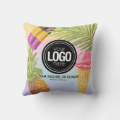 水の色アートをカスタマイズしたアイスクリームテーマ クッション (裏面)