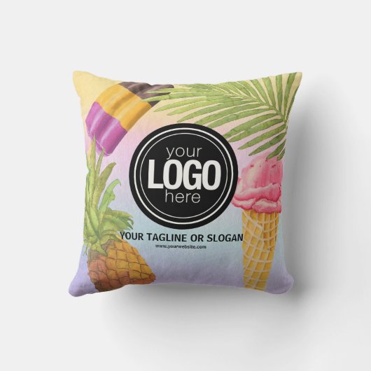 水の色アートをカスタマイズしたアイスクリームテーマ クッション (裏面)