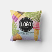 水の色アートをカスタマイズしたアイスクリームテーマ クッション (正面)