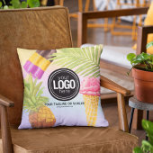 水の色アートをカスタマイズしたアイスクリームテーマ クッション