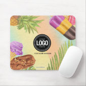 水の色アートをカスタマイズしたアイスクリームテーマ マウスパッド (マウス)