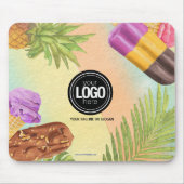 水の色アートをカスタマイズしたアイスクリームテーマ マウスパッド (正面)